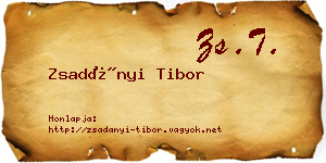 Zsadányi Tibor névjegykártya